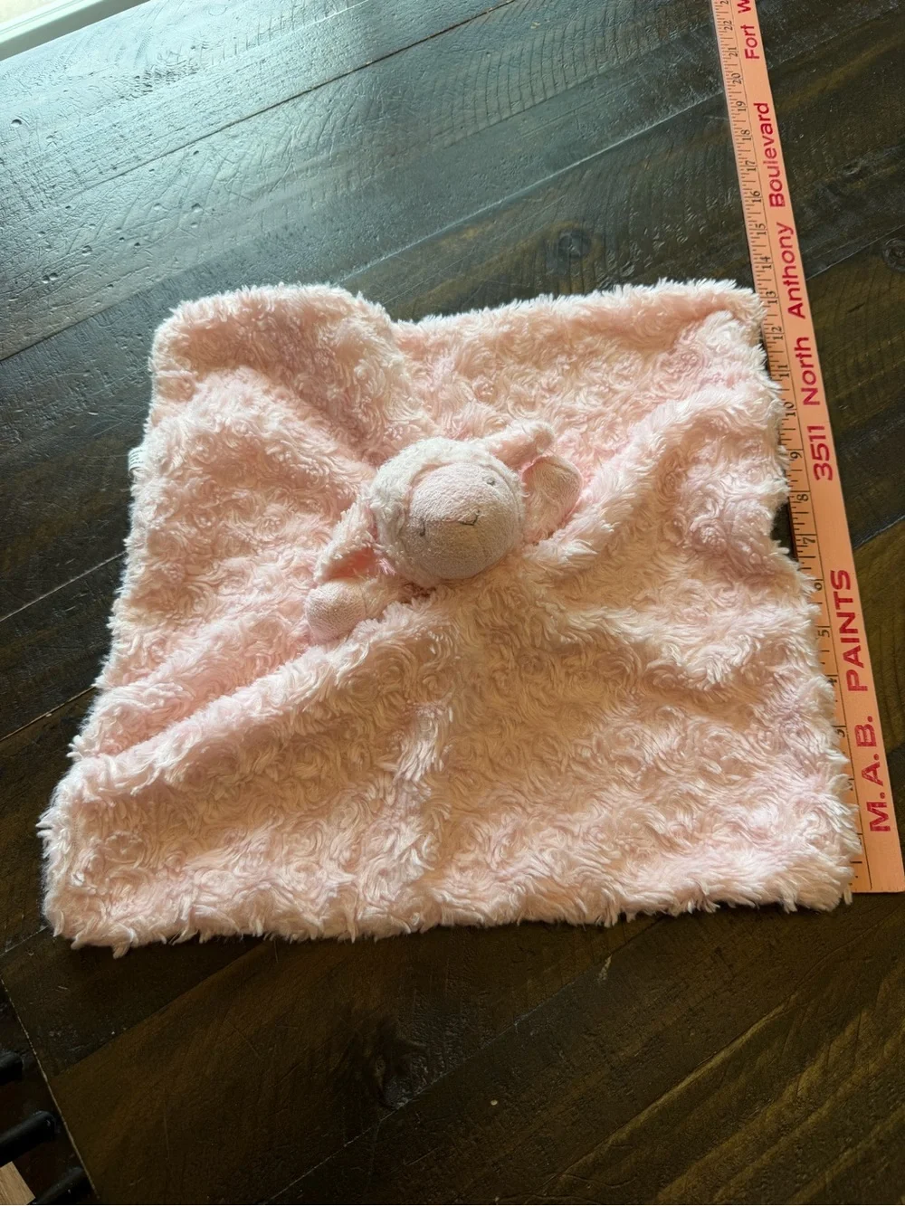 Blankets and Beyond Pink Bunny Rabbit Lovey Plush Security Blanket Fluffy Swirl